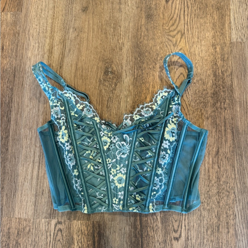 Victoria's Secret Blue and White Corset Top